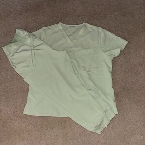Mandala Light Sage Green V-Neck Top